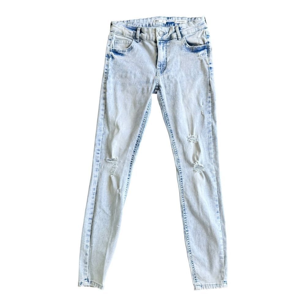 Profile By Ring Of Fire Light Acid Wash Distressed Skinny Jeans Womens 5
